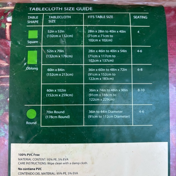 Vintage Santa vinyl table covering felt bottom reusable red tablecloth NWT - Picture 5 of 10